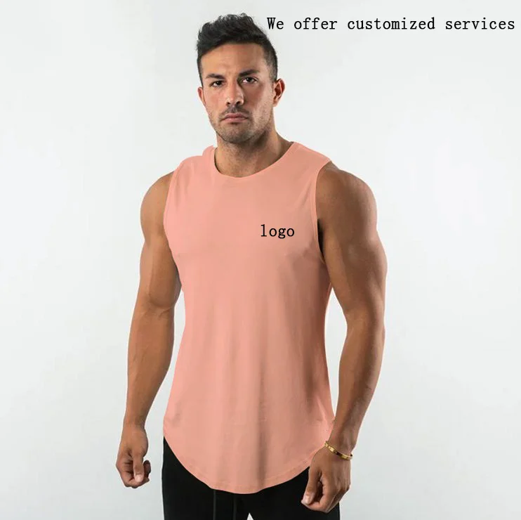 
Wholesale Promotional Custom Sleeveless T Shirt Tank Top Men Sleeveless t shirt men deep cut gym tank top Mens 