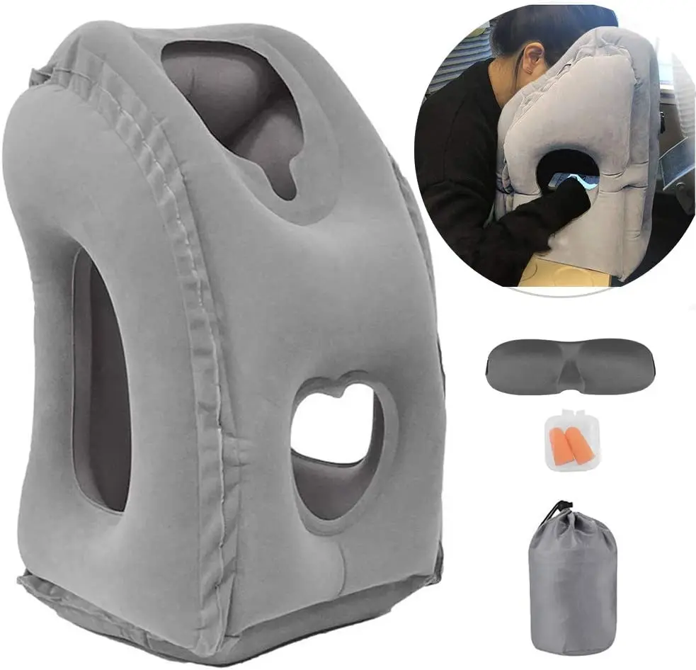 Airplane Travel Pillow Adjustable Height Cushions Inflatable Rest Pillow