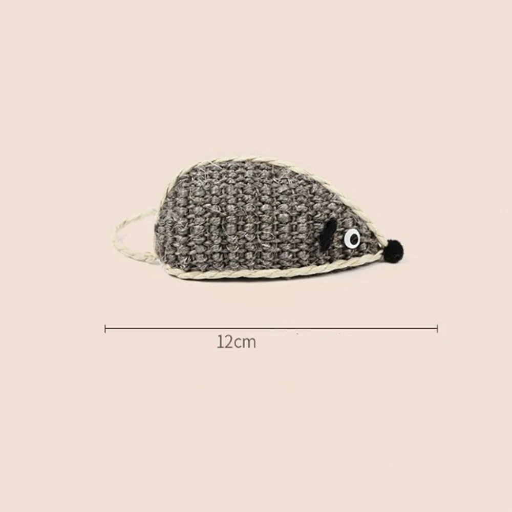 Gray Cute Little Mouse Natural Sisal cat toy cat scratch toy Chew Bite Toys Eco Friendly Ball With Sound