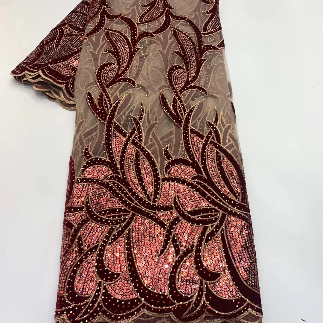 
Latest Fashion Lace fabric tulle african Velvet Tulle Lace french lace For nigerian wedding dresses 