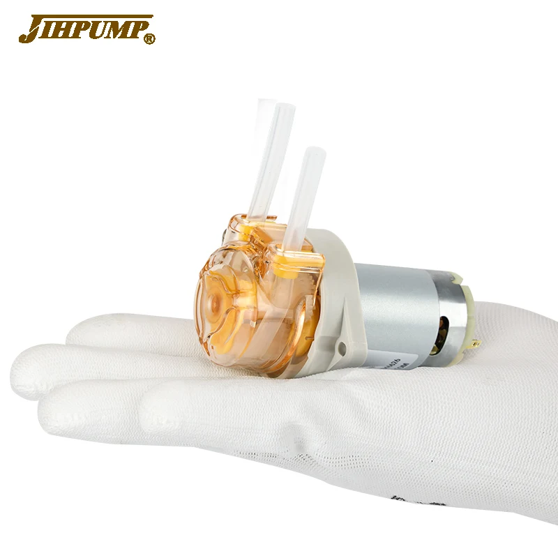 JIHPUMP двигатель постоянного тока мини микро лучшая трубка перистальтический насос скорость потока купить водяную жидкость заполнение дозирующие насосы