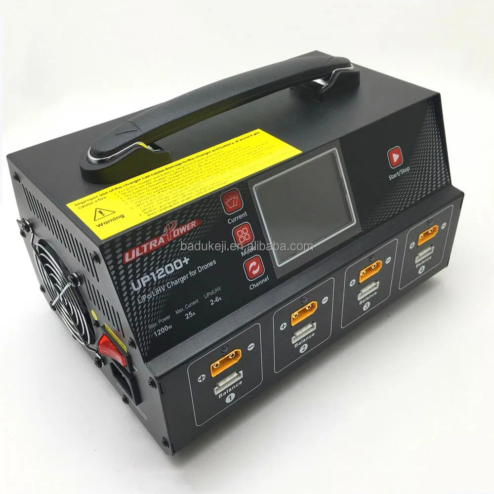 UltraPower UP1200+ 25A UAV/Agricultural Drone Fast Balance Charger With Display Screen For 8 Channel 2-6S LiPo LiHV Battery