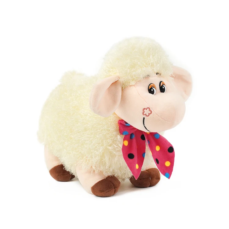 High quality fabric soft cream lamb sheep plush stuffed toys