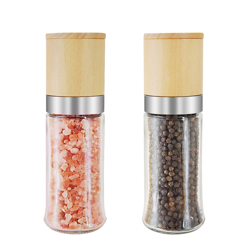 new customized product wooden salt and pepper mill spice grinder