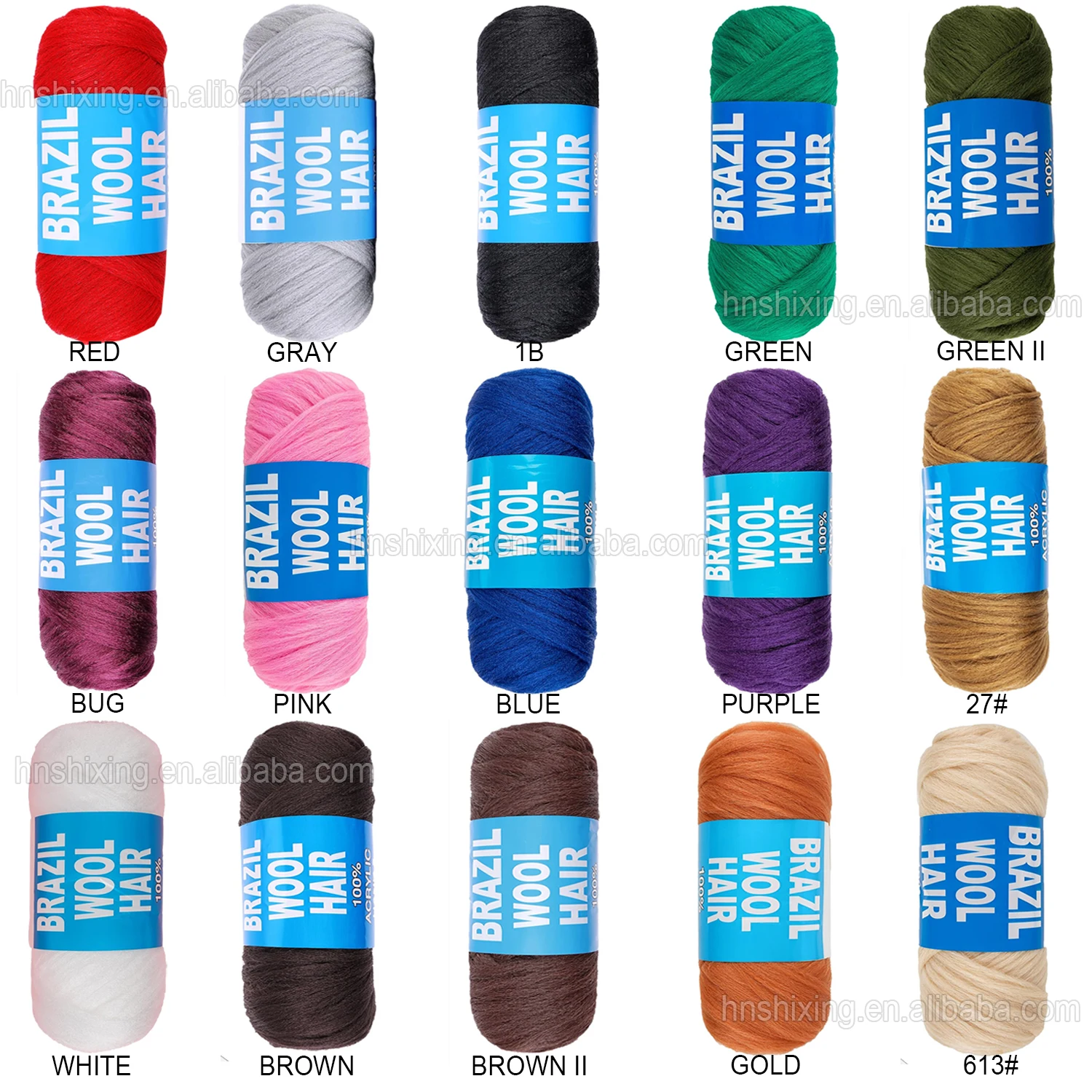 Brazilian Wool Hair Yarn 100% Hand Knitting Wool Braiding Hair for African Crochet Hair Jumbo Braid