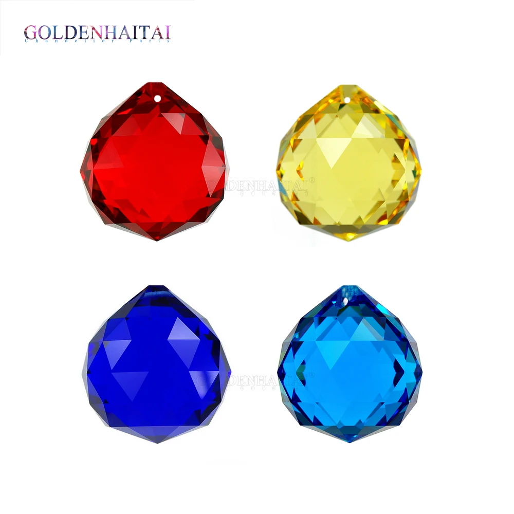 20mm colorful crystal hanging faceted ball prism for chandelier lighting lamp, ornament, curtain 5730 GOLDENHAITAI