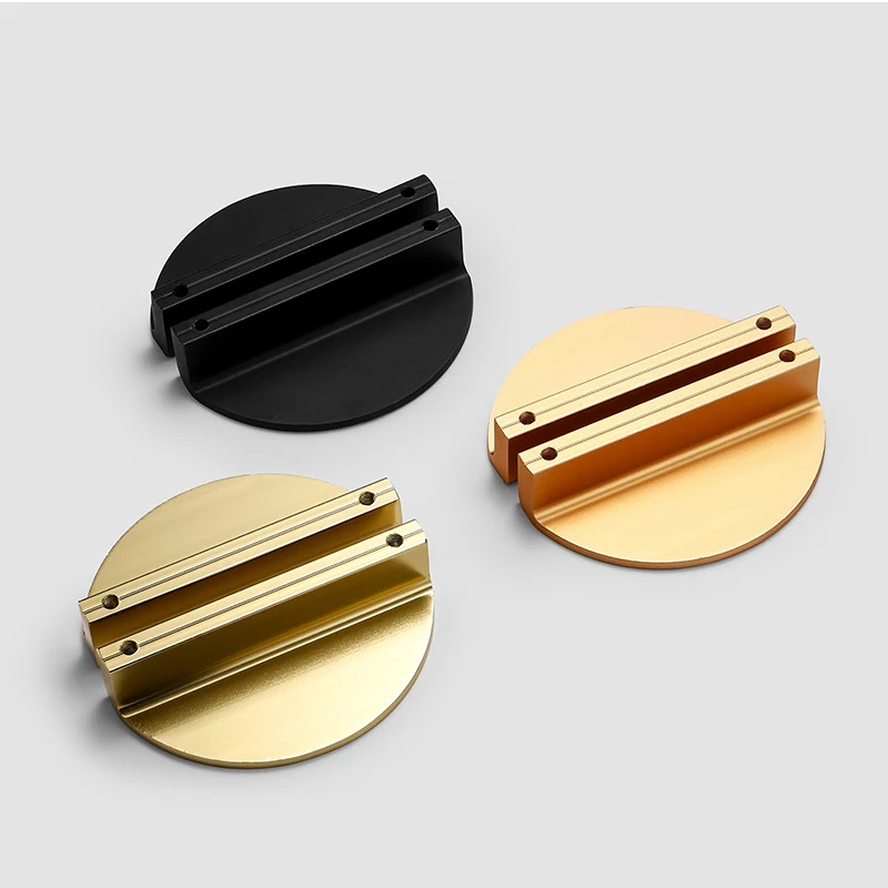 AIMINO OEM Modern Bedroom Home Furniture Hardware Half Moon Cabinet Handle Half Round Drawer Pulls Aluminum Gold Color Handle