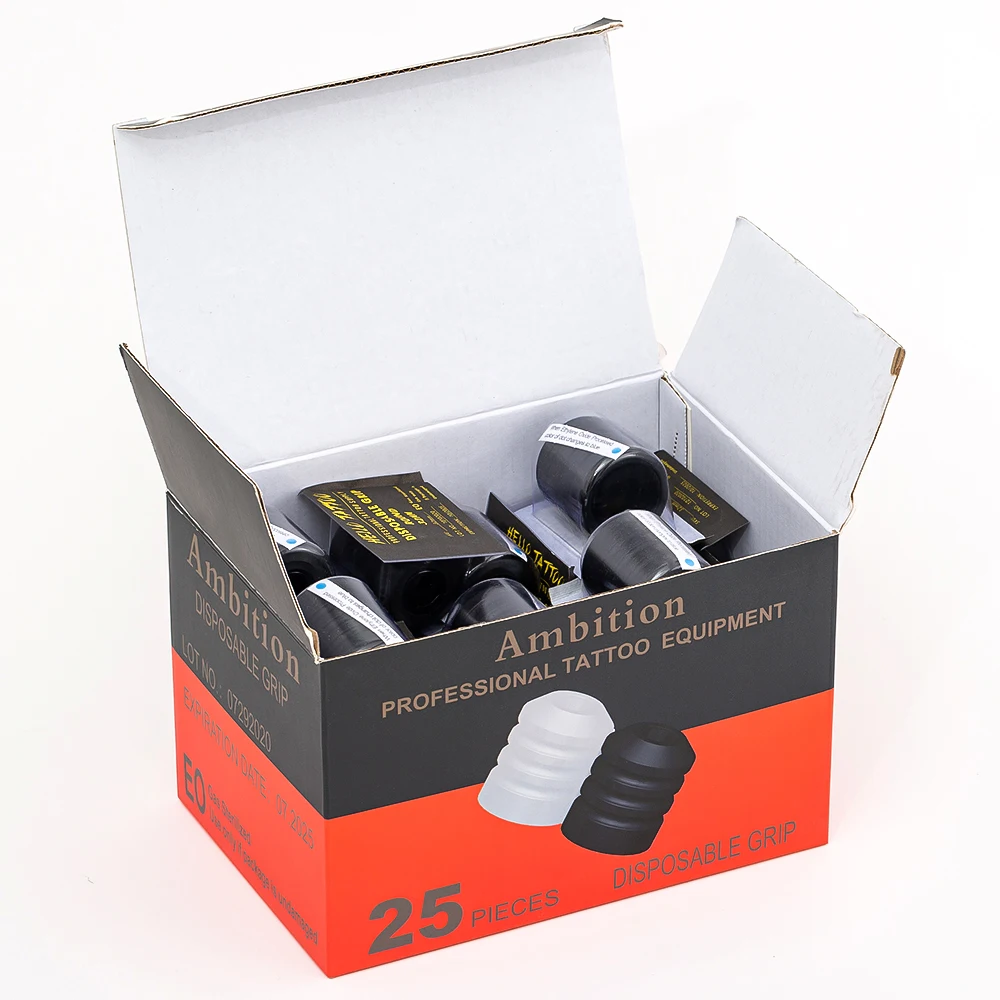 Ambition Tattoo Equipment Accessories 25pcs 32mm Round Disposable Tattoo Grip for Tattoo Cartridge Machine