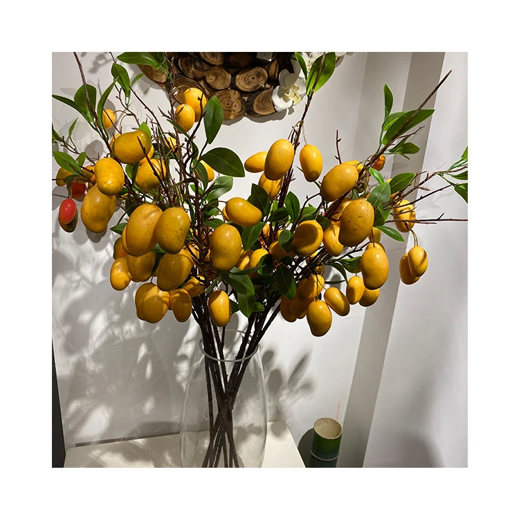 Конкурентоспособная цена хорошее качество декоративная симуляция 12- Mango растения искусственные фрукты