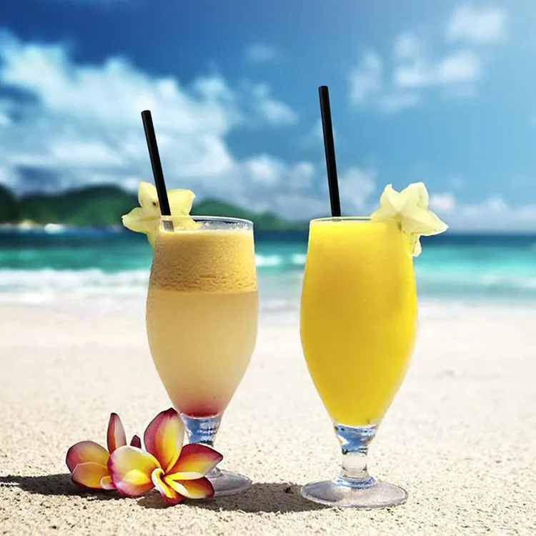 Hot sale High quality disposable biodegradable black paper drinking straws for cocktail party