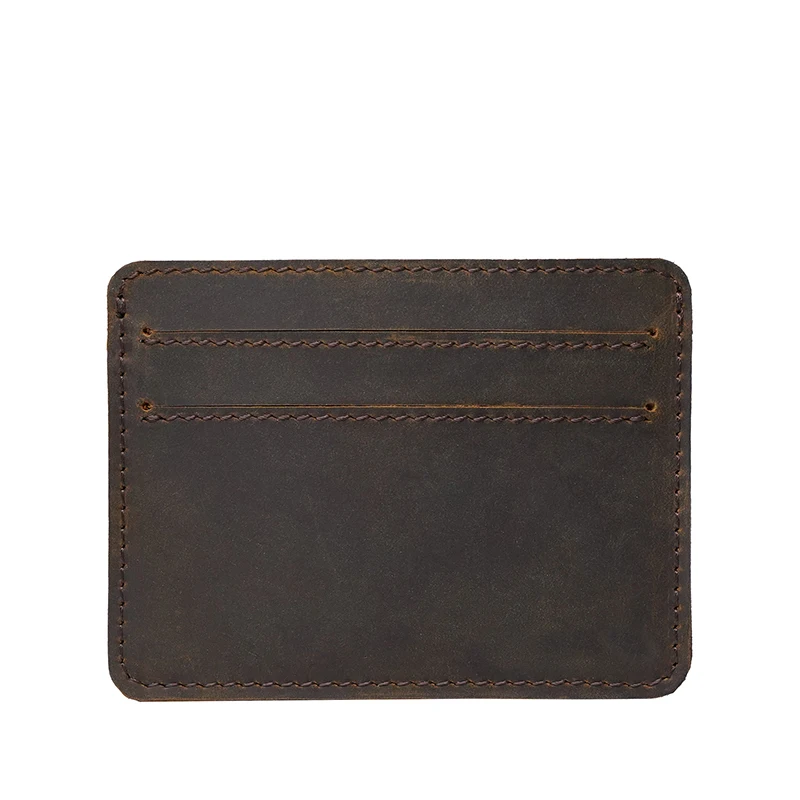 Full Grain Leather Credit Card Holder Wallet, RFID Blocking Leather Slim Wallet, Thin Minimalist Credit Card Case Card Protector