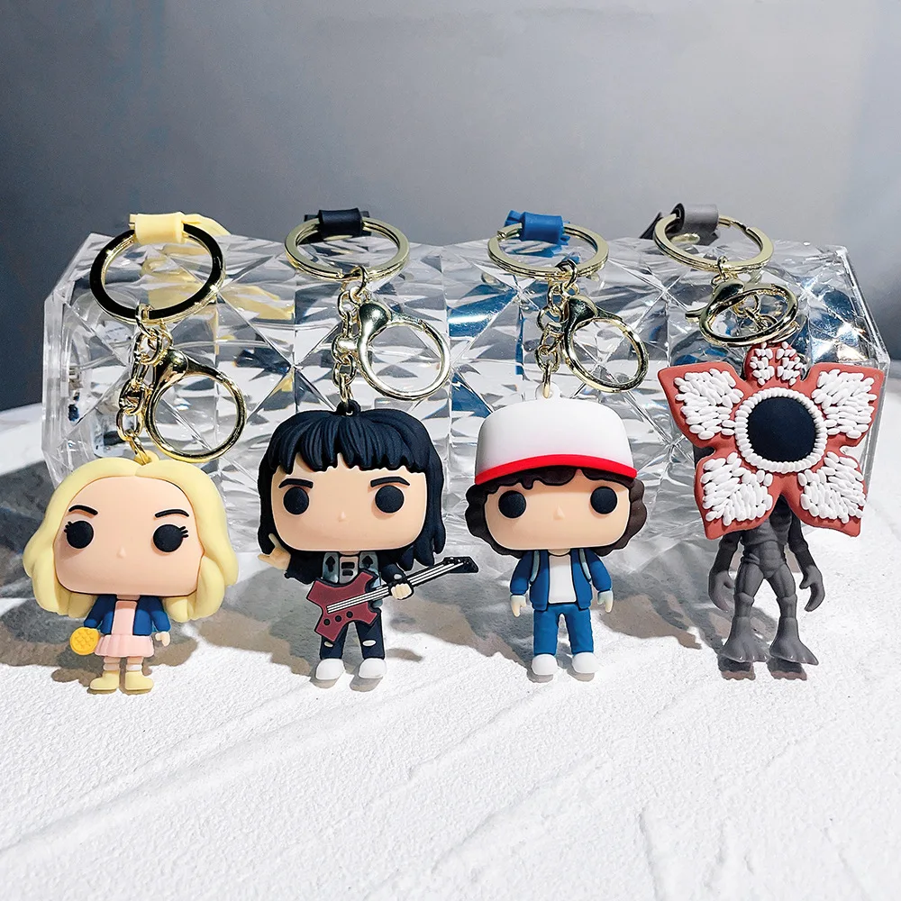 Stranger Things Keychain Stranger Things American TV Series Around PVC Soft rubber Drip Key Chain