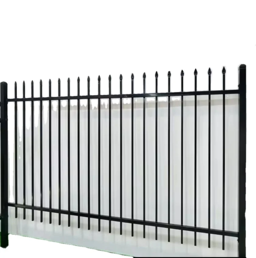 High quality outdoor wall fence galvanized steel fence black powder coated guardrail plate steel fence