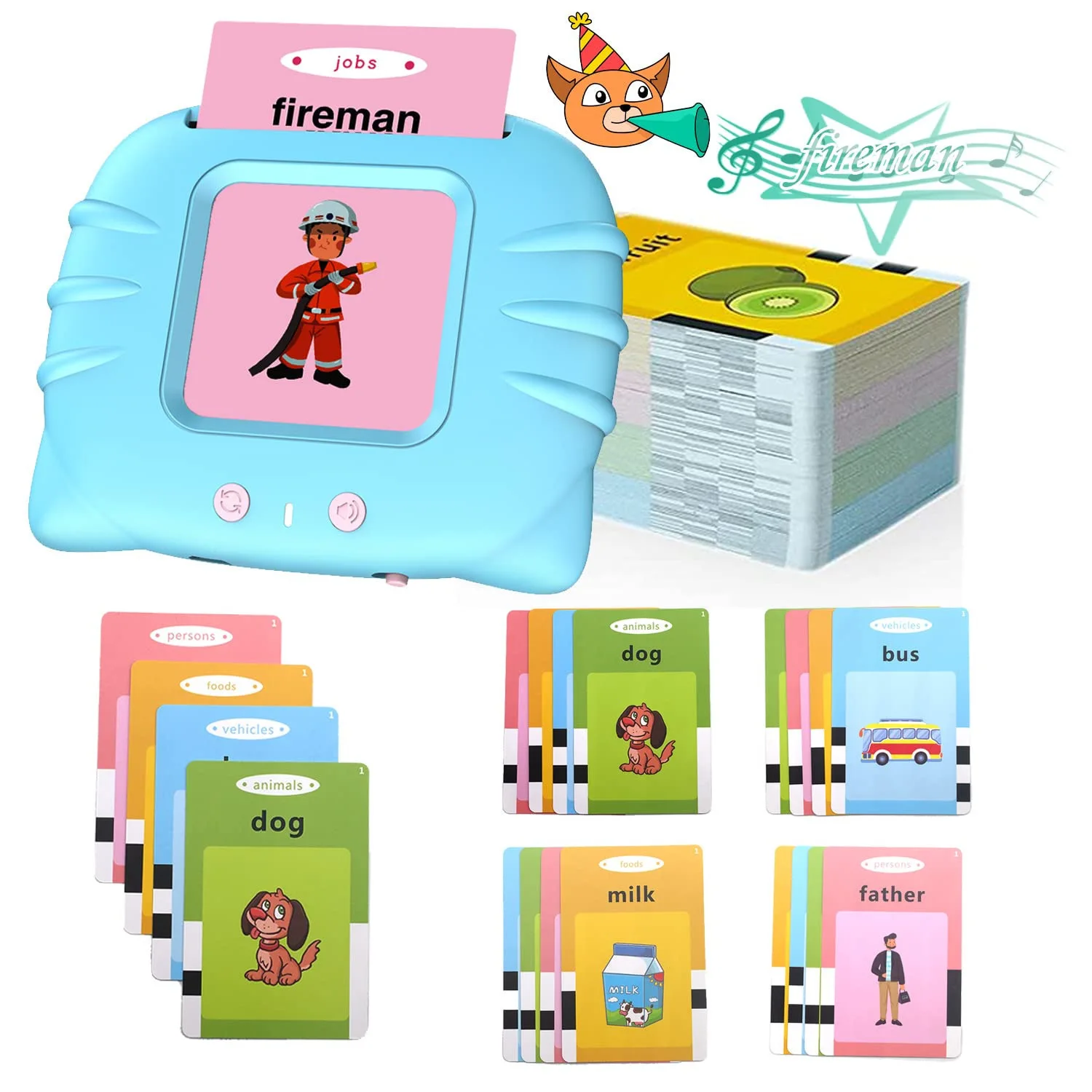 Yubon Educational Learning Talking Flash Cards Kindergarten Kids English Language Electronic Audio Book Learn English Words Toys