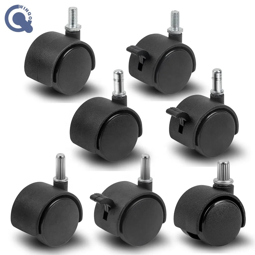 2 inch furniture office swivel nylon casters wheels with Friction ring brake cylinder office chair used swivel wheels with leavi