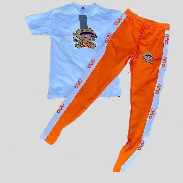 Summer Fall Custom Logo Sweat Suits Men Tracksuit Training Wear Jogger Sets Two Piece Men Short Sets