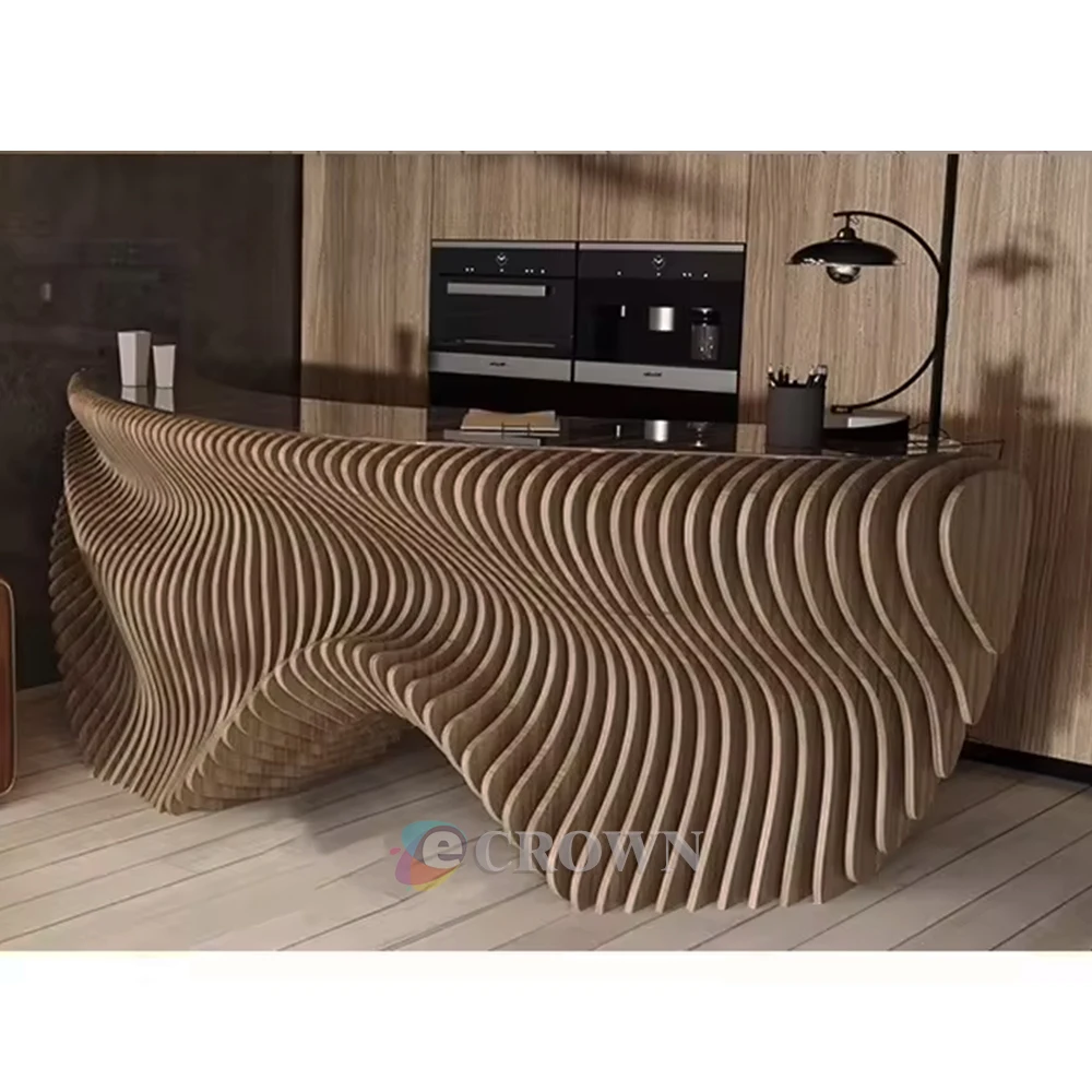 Kiosk Product adorable Spaghetti marble reception modern cashier table checkout