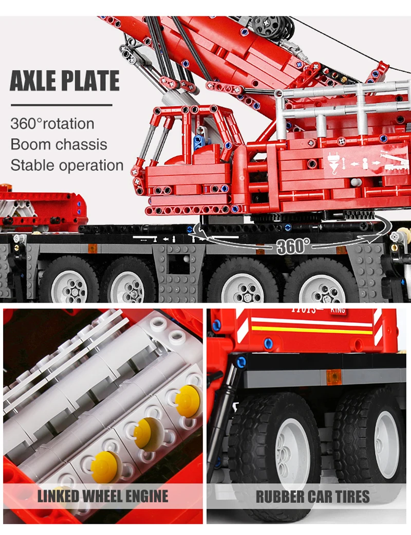 Assembly Brick Toys Kids Birthday Gifts Mould King 17013 Building Bricks Crane Truck Gift Blocks For Children (8)
