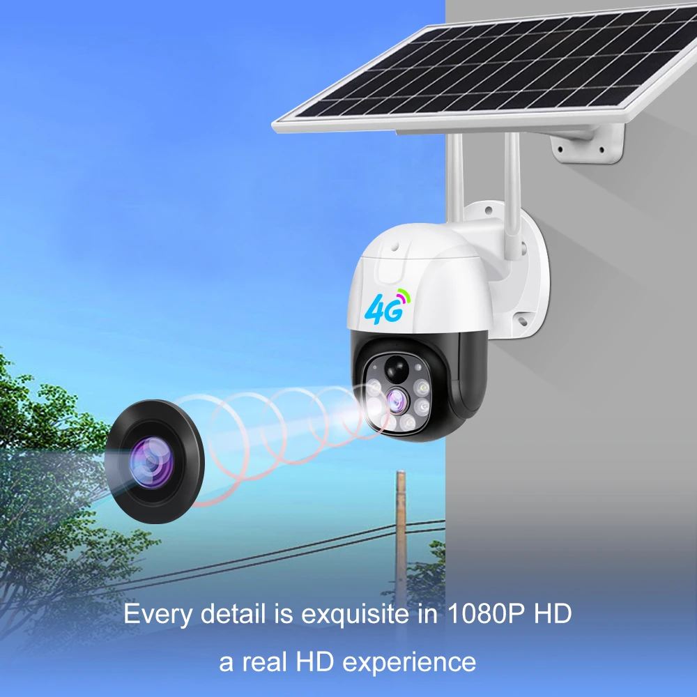 Cctv охранная камера с ИК-облаком Ip Водонепроницаемая 1080P ночного видения De Seguridads Wi-Fi наблюдения Солнечная 4G
