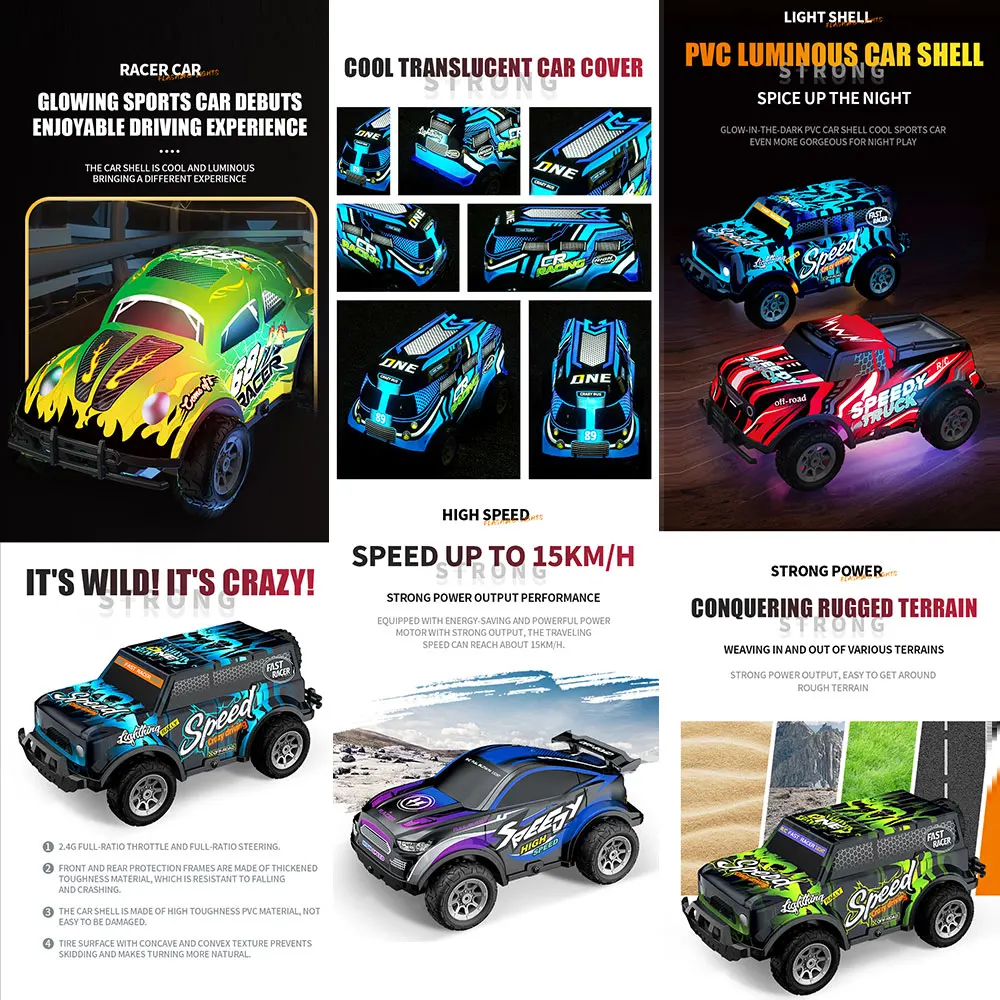 Дешевые 30 мини-игр 2 4 г 4wd светодиодная игрушка гоночная модель rc автомобили