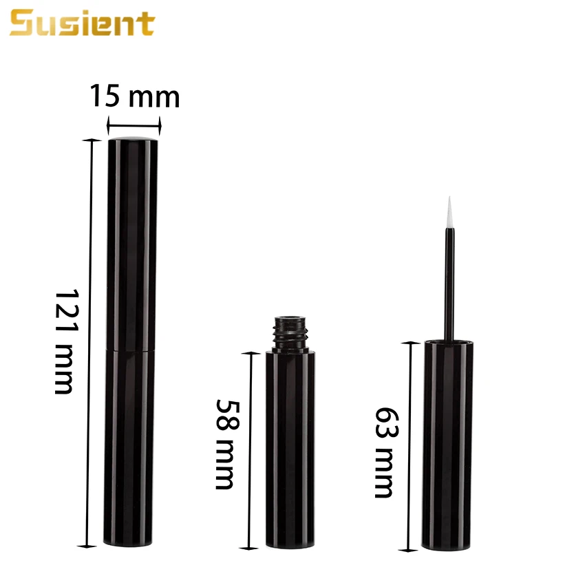 free sample high quality full black empty eyeliner tube private label aluminum empty eyeliner pencil tube with brush