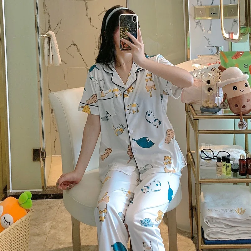 Оптовая продажа 2020 Baju Tidur Dewasa Daster Индонезия Piyama Wanita Pijama атласная Женская пижама «Таблетки» Шелковая пижама женская пижама комплект из 2 предметов