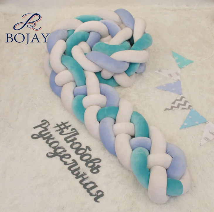 Decorative Baby Crib Bumper 2 Meters Long Best Sale Baby Knot Pillow for Baby Cradle Nursery