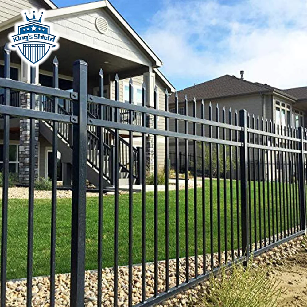 Cheap modern galvanized aluminum picket yard fence gates and fences for front yards