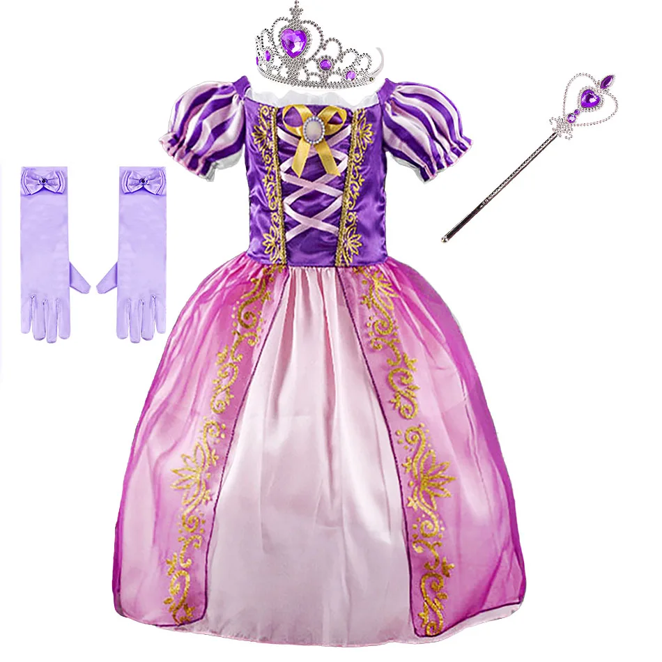 2022 New Princess Dress For Girls Party Costume Kids Cosplay Princess Dress Girls Queen Costume Spring Girls Short Sleeve Dress