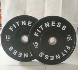 Hot sale Gym equipment fitness  body building weight lifting black rubber weight plate bumper plate colorful weight plate