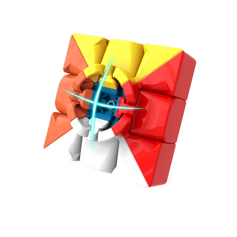 Brain Toy Speed Cube Plastic Turning Magnetic Magic Puzzle Game Solid Colour Magic Cube For Adult