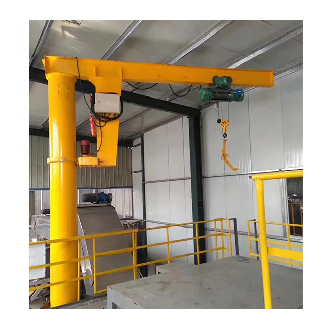Customized 360 Degree fixed column slewing jib crane with electric chain hoist 2 tons 3 tons 5 tons