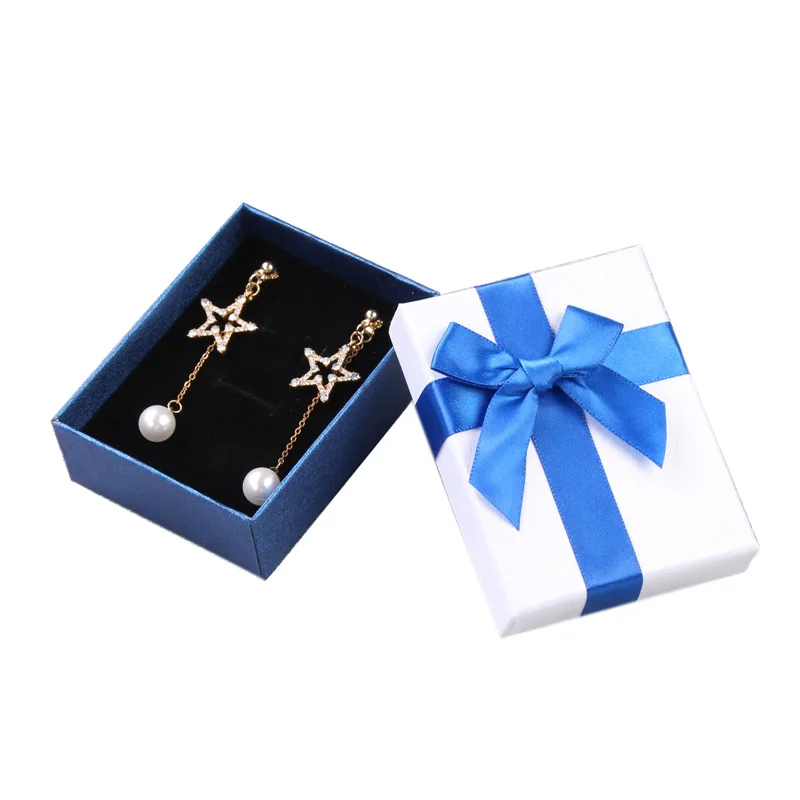 wholesale paper ribbon necklace jewelry box with bow