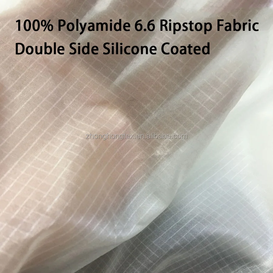 Wholesale High Quality Parachute Paraglider Fabric 30D Nylon 66 Ripstop Fabric 43GSM Double Side Silicone Coated