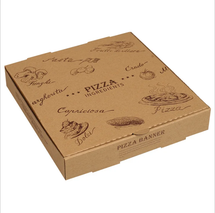 Cheap custom printed E/B flute die cut corrugated pizza box