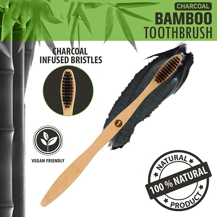 
2020 New Arrivals 10 Pack Hotel Home Use Adult ECO Biodegradable Toothbrush Bamboo With Custom Logo 