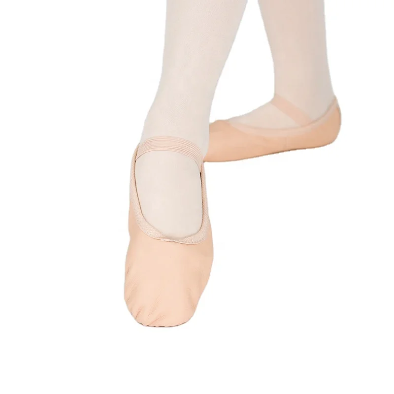 JW Soft flat girls dance shoes leather ballet shoes