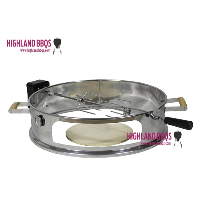 Pizza Ring With Rotisserie Kit for 22.5 Inches Kettle Grill Pizza Ring Kit with 4.5V DC Motor Pizza Tool Sets For Grilling