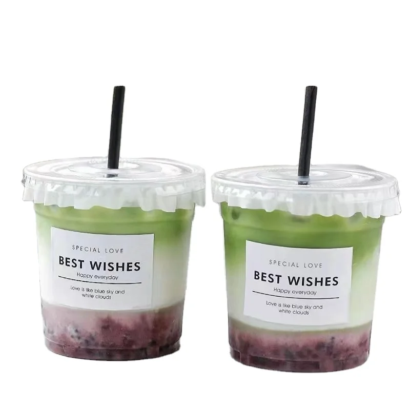 plastic cup with lid 24oz plastic containers for yogurt milk tea cup pp disposable hard coffee and beverage cups