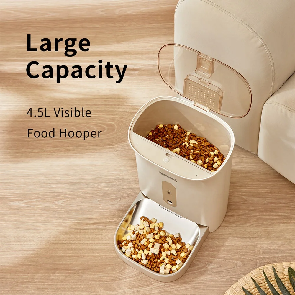 4.5L Smart Visible Pet Dry Food Dispenser Wifi APP Camera Control Timed Voice Recorder Neater Automatic Cat Dog Feeder