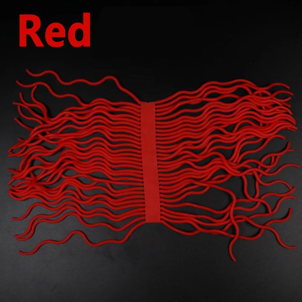 60pcs Bag Fly Fishing Tying Materials Squirmy Wormy Artificial Kit Worm Flies Plastic Worms Soft Fishing Lures