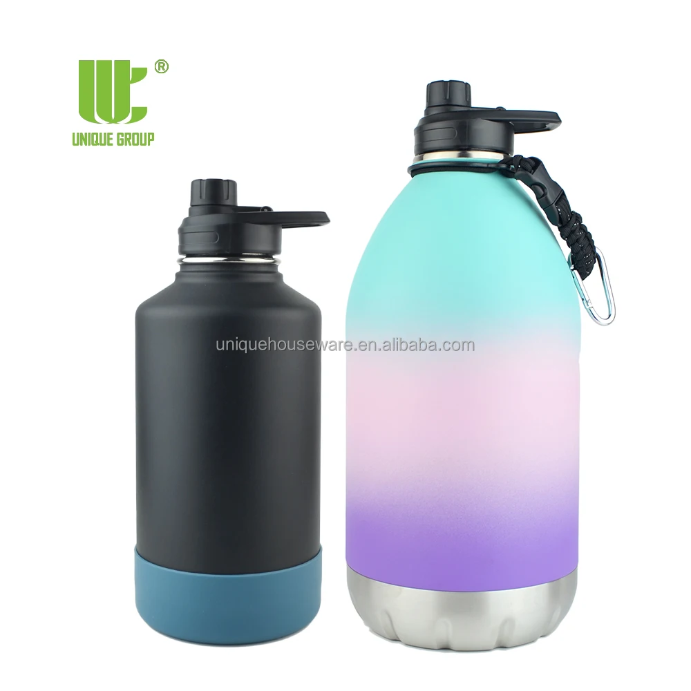 64oz Growler Gallon Water Bottle 128oz Vaccum Insulated Large Stainless Steel Metal Reusable Big Water Jug