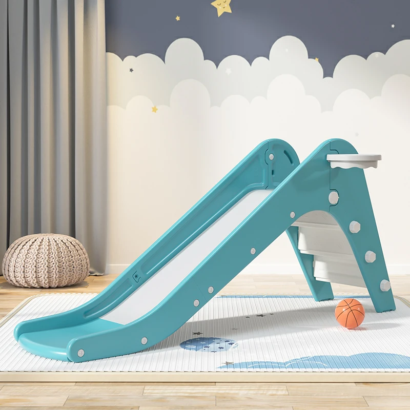 ejiale Montessori Indoor Kids Plastic Slides Toys Mini Baby Freestanding Foldable Slide With Step Climber Play Ramp Toy Sets