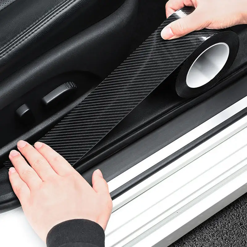 Car Universal Body Decals Film Nano Waterproof stickers cars Black Carbon Fiber Auto Windows Door Covering Wrap Vinyl Sticker