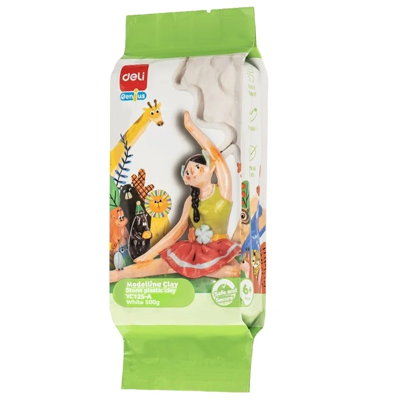 Deli YC125-A white No baking required Stone plastic clay Diy material package Clay sculpture clay tool set 24pcs per carton set