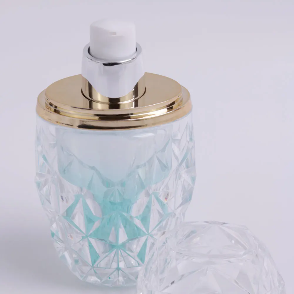 Light Luxury Blue 60ml Pump Head Lotion Bottle Empty Plastic Packaging Clear Body Lotion Skincare Bottle Cosmetics Packaging