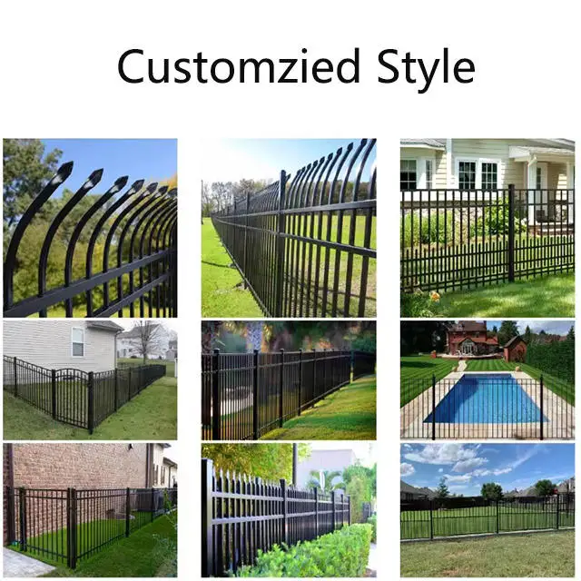 Luxury Black Metal Staircase Modern Baluster Wrought Iron Handrail
