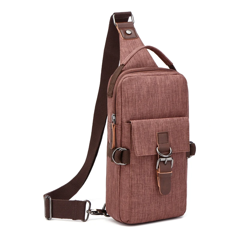 ZUOLUNDUO Wholesale High Quality Canvas Unisex Travelling Cross Body Shoulder Messenger Bags sling Chest Bag for Men