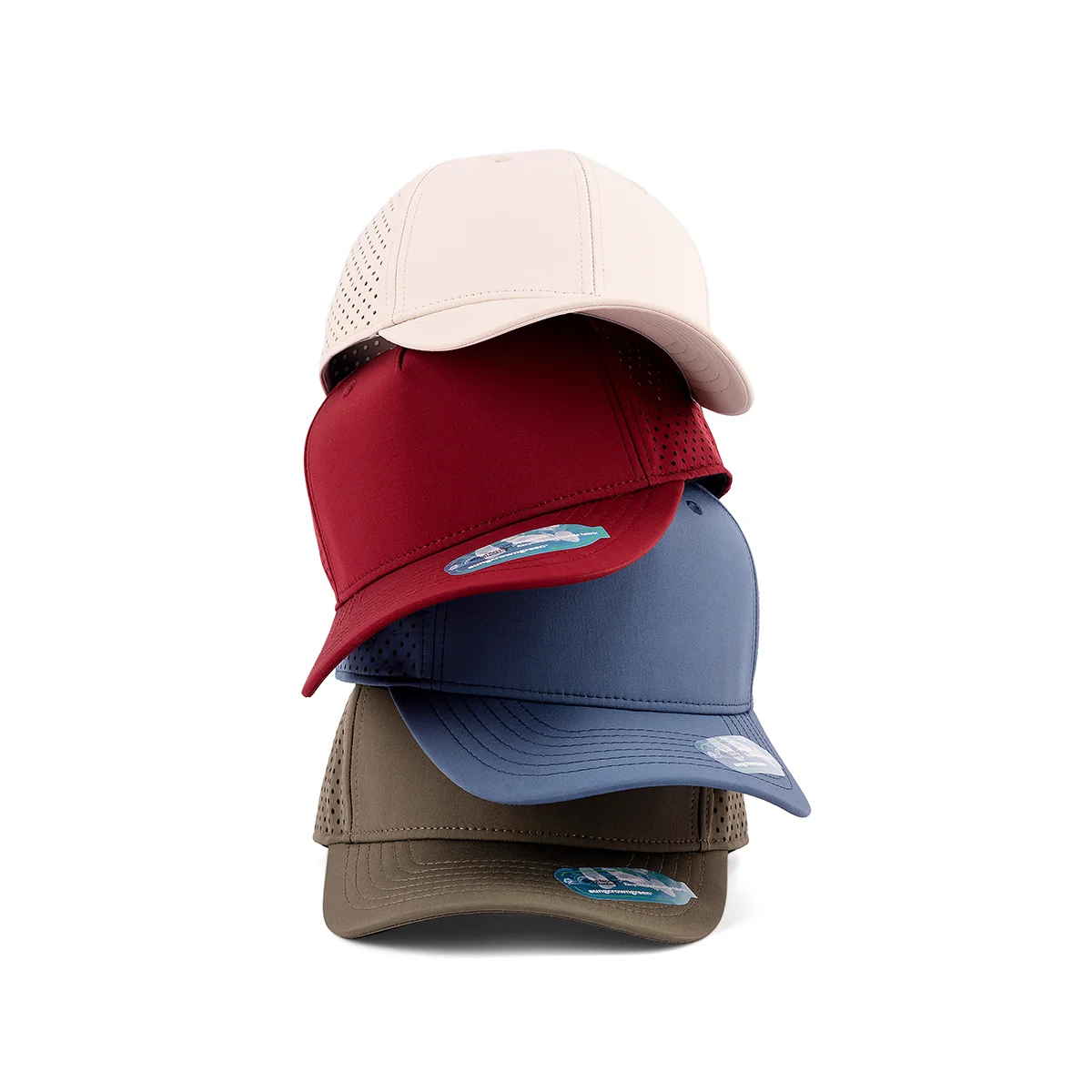 Custom 5 Panel Embroidery Logo Eco-friendly Renewable Polyester Quick Dry Laser Cut Hole Perforated Baseball Cap