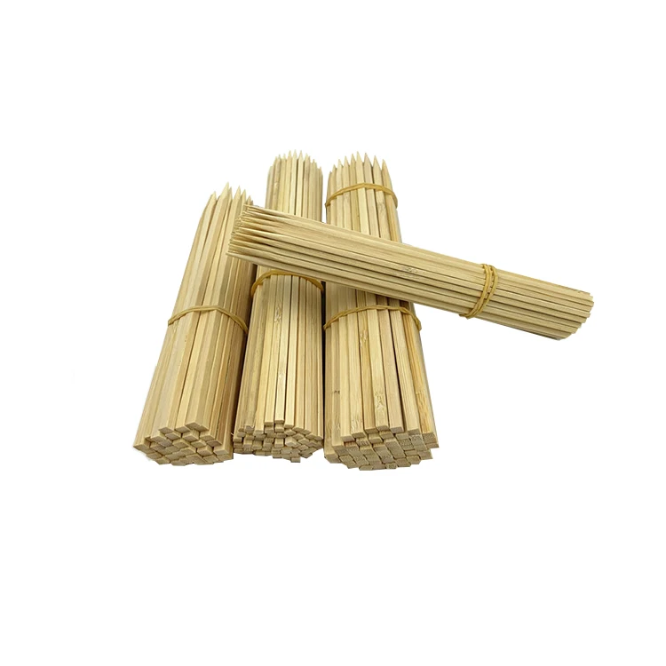 Factory sale various square thick 20cm bbq food bamboo skewers